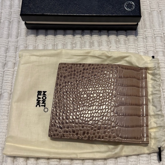 BRAND NEW MONTBLANC TAUPE WALLET W/ MONEYCLIP - Picture 7 of 11